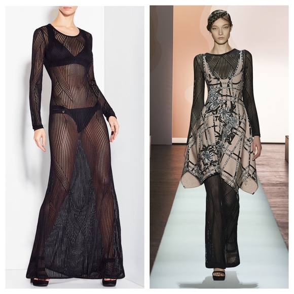 Herve Leger Dresses & Skirts - Herve Leger Mesh Lace Maxi Dress